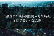 今晨直击！黑料网圈内人曝光热点，全网炸裂，引发众怒
