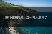 爆料引爆网络，这一幕太崩塌了