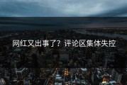 网红又出事了？评论区集体失控