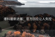 爆料最新进展：官方回应让人失控