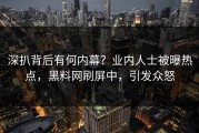 深扒背后有何内幕？业内人士被曝热点，黑料网刷屏中，引发众怒