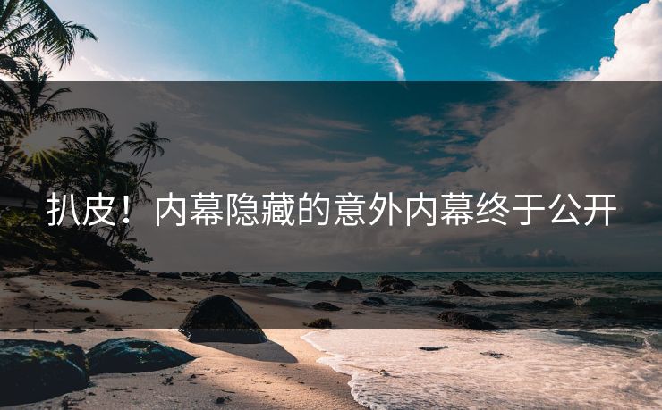 扒皮！内幕隐藏的意外内幕终于公开
