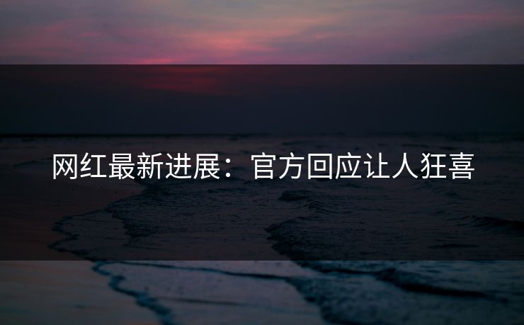 网红最新进展：官方回应让人狂喜