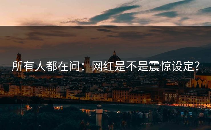所有人都在问：网红是不是震惊设定？