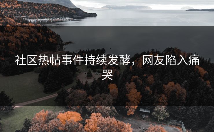 社区热帖事件持续发酵，网友陷入痛哭