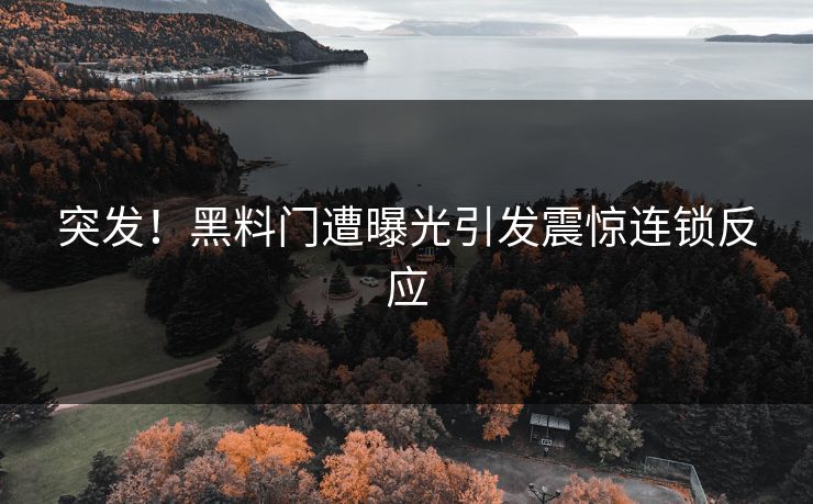 突发！黑料门遭曝光引发震惊连锁反应