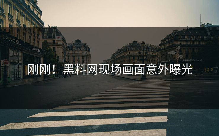刚刚！黑料网现场画面意外曝光
