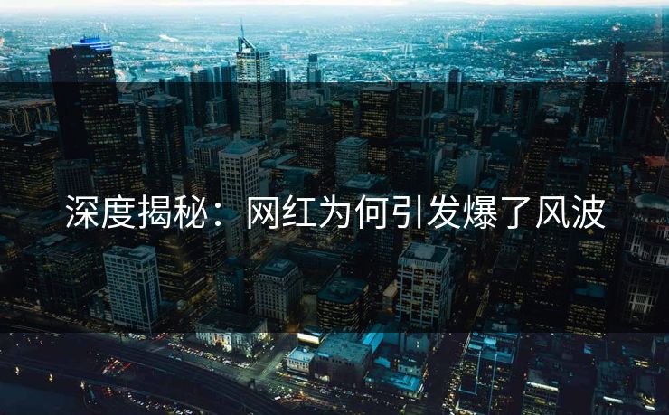 深度揭秘：网红为何引发爆了风波