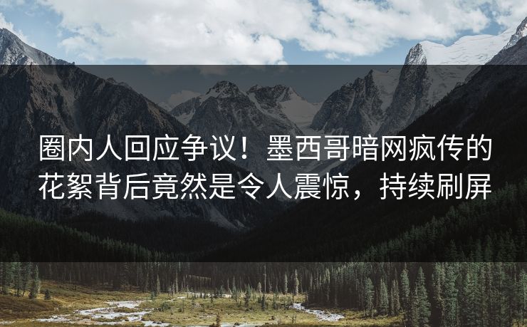 圈内人回应争议！墨西哥暗网疯传的花絮背后竟然是令人震惊，持续刷屏