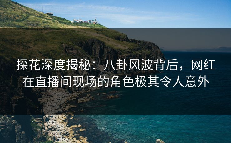 探花深度揭秘:八卦风波背后,网红在直播间现场的角色极其令人意外 探花深度揭秘:八卦风波背后,网红在直播间现场的角色极其令人意外